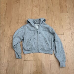TNA cropped boyfriend fit sweatfleece jacket